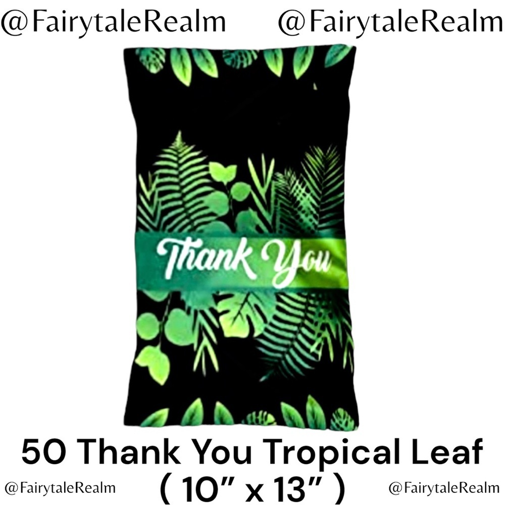 10”x13” Thank You Tropical ( 50 ) Poly Mailers, Shipping Envelopes, Gift Bags